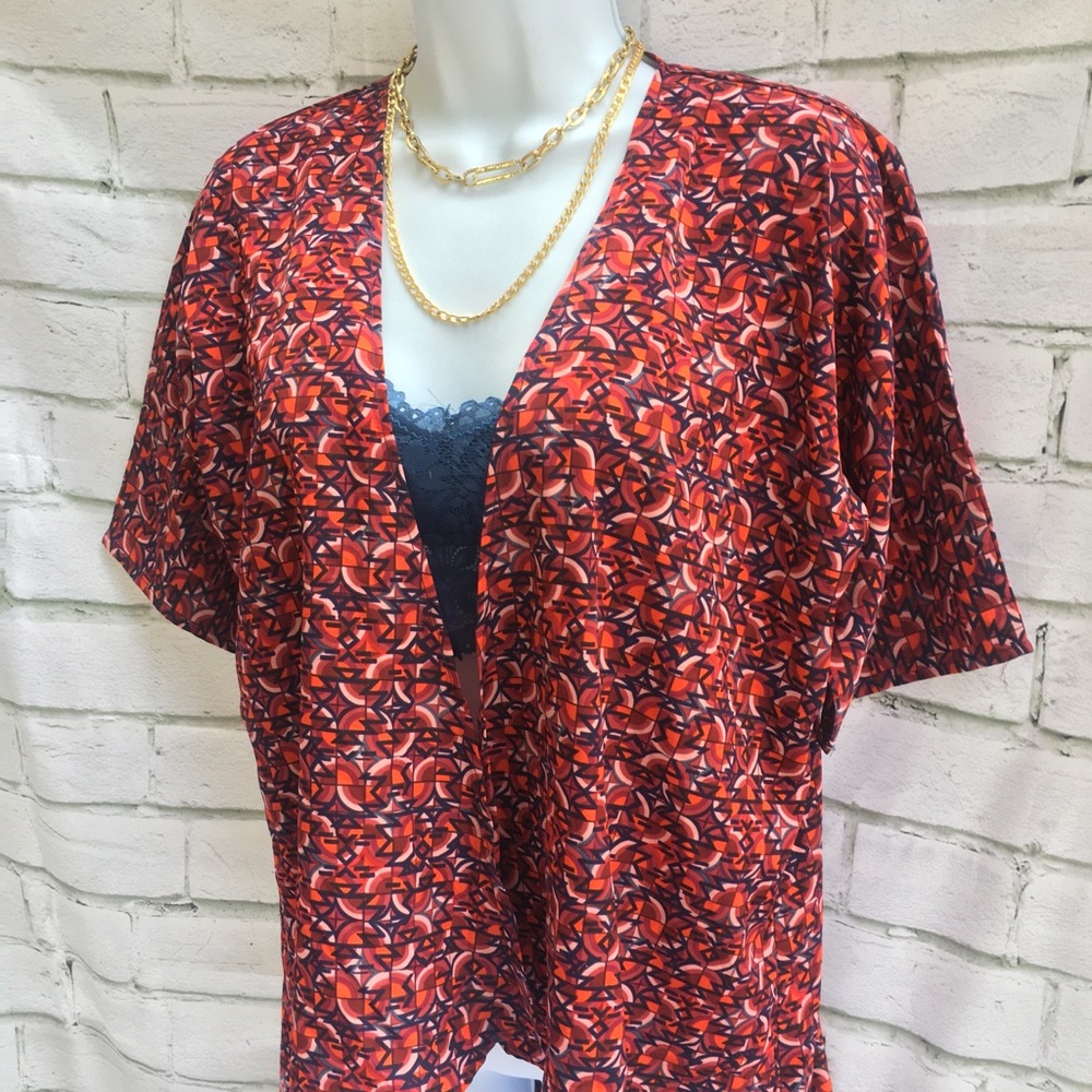 LulaRoe red cardigan kimono NWOT